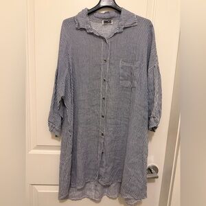 Navy Blue Striped Shirt/Tunic